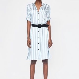 *NWT* Zara satin effect striped dress